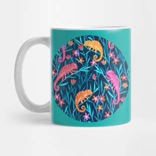 Colorful Chameleons in the Wild Grass Mug